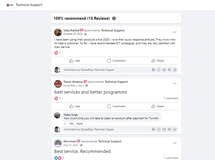Facebook reviews